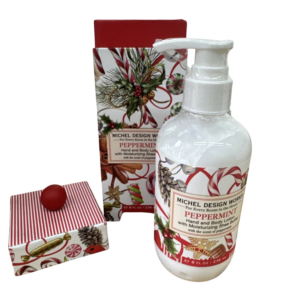 Michel Design Works Peppermint Scented Lotion 8oz Shea Butter Box Sealed